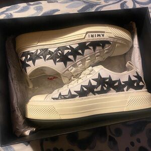 Amiri White Sneakers with Black Stars
